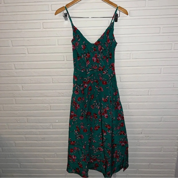 Yumi Kim Green Vienna Silk Floral Print A-Line Dress, Women’s Size 0 - Picture 2 of 10